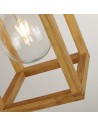 Searchlight® I Square Пендел - Естествено дърво и черен метал I 1 x E27 - 54741-1NA - 3