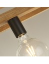 Searchlight® I Square Пендел - естествено дърво и черен метал I 4 x E27 - 54741-4NA - 3