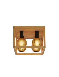 Searchlight® I Square Плафон - естествено дърво и черен метал I 4 x E27 - 54742-4NA - Цена | LEDs4economy
