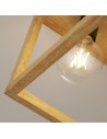 Searchlight® I Square Плафон - естествено дърво и черен метал I 4 x E27 - 54742-4NA - 3