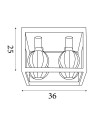 Searchlight® I Square Плафон - естествено дърво и черен метал I 4 x E27 - 54742-4NA - 4