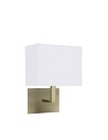 Searchlight® I Аплик Hotel - античен месинг и бял текстилен абажур I 1 x E27 - 5519AB