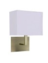 Searchlight® I Аплик Hotel - античен месинг и бял текстилен абажур I 1 x E27 - 5519AB - 2