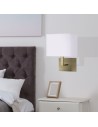 Searchlight® I Аплик Hotel - античен месинг и бял текстилен абажур I 1 x E27 - 5519AB - 5