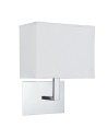 Searchlight® I Аплик Hotel - хромиран метал и бял текстилен абажур I 1 x E27 - 5519CC
