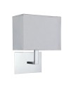 Searchlight® I Аплик Hotel - хромиран метал и бял текстилен абажур I 1 x E27 - 5519CC - 2