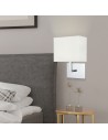 Searchlight® I Аплик Hotel - хромиран метал и бял текстилен абажур I 1 x E27 - 5519CC - 5