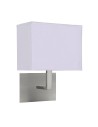 Searchlight® I Аплик Hotel - сатенено сребрист метал и бял текстилен абажур I 1 x E27 - 5519SS - 2