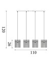 Searchlight® I Пендел Swizzle Bar, матово черен метал с опушени пръчки I 4 x E27 - 55620-4SM - 4
