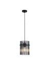 Searchlight® I Пендел Swizzle, матово черен метал с опушени пръчки I 1 x E27 - 55620SM