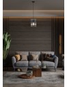 Searchlight® I Пендел Swizzle, матово черен метал с опушени пръчки I 1 x E27 - 55620SM - 5
