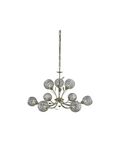 Searchlight® I Пендел Bellis Ii - античен месинг и прозрачни кристални мъниста I 9 x G9 - 5579-9AB - Цена | LEDs4economy