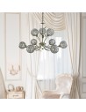 Searchlight® I Пендел Bellis Ii - античен месинг и прозрачни кристални мъниста I 9 x G9 - 5579-9AB - 5