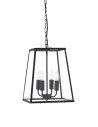 Searchlight® I Пендел Lantern Noir - Черен метал и прозрачно стъкло I 4 x E14 - 5614BK