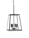 Searchlight® I Пендел Lantern Noir - Черен метал и прозрачно стъкло I 4 x E14 - 5614BK - 2