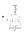 Searchlight® I Пендел Lantern Noir - Черен метал и прозрачно стъкло I 4 x E14 - 5614BK - 4