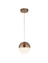 Searchlight® I LED Полилей Marbles - меден метал и абажур с натрошен лед I 1 x LED - 5881CU