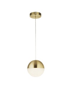 Searchlight® I LED Полилей Marbles - сатенен месинг и абажур от натрошен лед I 1 x LED - 5881SB - Цена | LEDs4economy