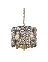 Searchlight® I Пендел Iris 25 см - черен метал, кристал и месинг I 2 x E14 - 59811-2BSB