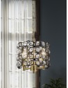 Searchlight® I Пендел Iris 25 см - черен метал, кристал и месинг I 2 x E14 - 59811-2BSB - 5
