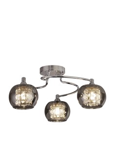 Searchlight® I Lovell плафон - хромиран метал, опушено стъкло и кристално стъкло I 3 x G9 - 60445-3SM - Цена | LEDs4economy