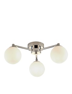 Searchlight® I Tiberius плафон - Хромиран метал и бяло матирано стъкло I 3 x G9 - 60813-3WH - Цена | LEDs4economy