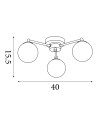 Searchlight® I Tiberius плафон - Хромиран метал и бяло матирано стъкло I 3 x G9 - 60813-3WH - 3