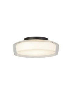 Searchlight® I Puck плафон - черен метал, прозрачно и опалово стъкло I 1 x LED - 60961BK - Цена | LEDs4economy