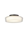 Searchlight® I Puck плафон - черен метал, прозрачно и опалово стъкло I 1 x LED - 60961BK