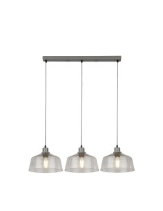 Searchlight® I Полилей x Odeon - сив метал и стъкло I 3 x E27 - 60999-3CL - Цена | LEDs4economy