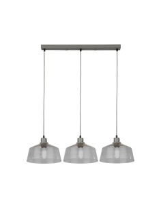 Searchlight® I Полилей x Odeon - сив метал и стъкло I 3 x E27 - 60999-3CL - Цена | LEDs4economy 2