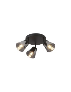 Searchlight® I Mega Спот - черен метал и опушено стъкло I 3 x E14 - 61170-3SM - Цена | LEDs4economy
