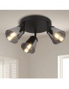 Searchlight® I Mega Спот - черен метал и опушено стъкло I 3 x E14 - 61170-3SM - 5