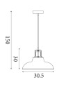 Searchlight® I Пендел Glossop - стъкло, черен и месинг I 1 x E27 - 61189BK - 4