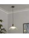 Searchlight® I Пендел Glossop - стъкло, черен и месинг I 1 x E27 - 61189BK - 5