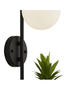 Searchlight® I Аплик x Lunar - черен метал и опалово стъкло I 1 x G9 - 61220BK - Цена | LEDs4economy 2