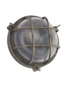 Searchlight® I Кръгла външна лампа Bulkhead - черно-златист метал и прозрачно стъкло I 1 x E27 - 61401BG - 2