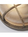 Searchlight® I Кръгла външна лампа Bulkhead - черно-златист метал и прозрачно стъкло I 1 x E27 - 61401BG - 3