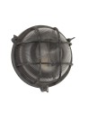 Searchlight® I Кръгла външна лампа Bulkhead - черен/сребрист метал и прозрачно стъкло I 1 x E27 - 61401BS - 2