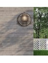 Searchlight® I Кръгла външна лампа Bulkhead - черен/сребрист метал и прозрачно стъкло I 1 x E27 - 61401BS - 5