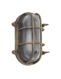 Searchlight® I Фасаден аплик Bulkhead - черно-злато и прозрачно стъкло I 1 x E27 - 61402BG - Цена | LEDs4economy 2