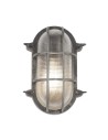 Searchlight® I Овална външна стенна/Плафон Bulkhead - черно-сребриста I 1 x E27 - 61402BS