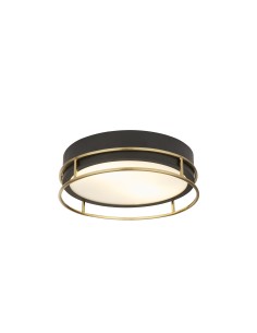 Searchlight® I Phoenix плафон - Черен, месинг и Матирано Стъкло I 2 x E14 - 62012-2PB - Цена | LEDs4economy
