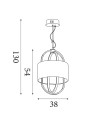 Searchlight® I Пендел Madrid - хромиран метал, стъкло и черен текстилен абажур I 1 x LED - 62802CC - 4