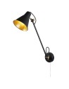 Searchlight® I Аплик Swing Arm - матово черно и златисто метално покритие I 1 x E27 - 6302BK