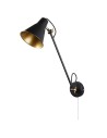 Searchlight® I Аплик Swing Arm - матово черно и златисто метално покритие I 1 x E27 - 6302BK - 2