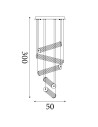 Searchlight® I Полилей Clamp LED, златиста, метална, прозрачна и опалова I 5 x LED - 63125-5GO - 4