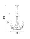 Searchlight® I Пендел Maypole - Античен месинг I 3 x E14 - 6343-3AB - 4