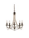 Searchlight® I Пендел Maypole - Античен месинг I 5 x E14 - 6345-5AB