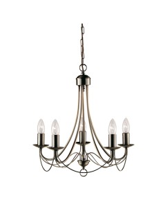 Searchlight® I Пендел Maypole - Античен месинг I 5 x E14 - 6345-5AB - Цена | LEDs4economy 2